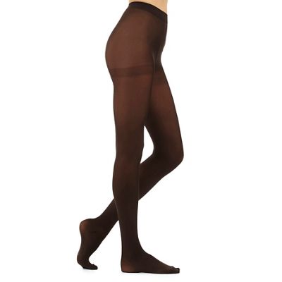 Pack of three chocolate 60 denier microfibre tights